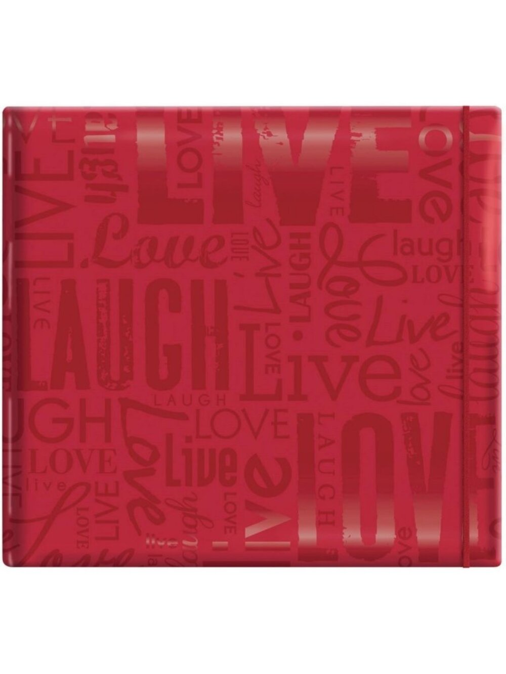 Expandable Scrapbook Album - Live Laugh Love, 10 Pages, 12x12 Inch, Red
